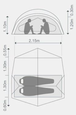 Exped Outer Space II 2-Persoonstent 21 Exped Outer Space II 2-Persoonstent -Buitenkampeeruitrusting maabe00015 5052 11 nl