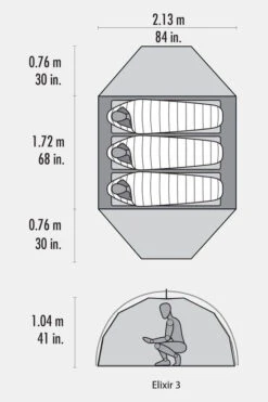 MSR Elixir 3-Persoons Tent -Buitenkampeeruitrusting maacc42003 5050 41 nl