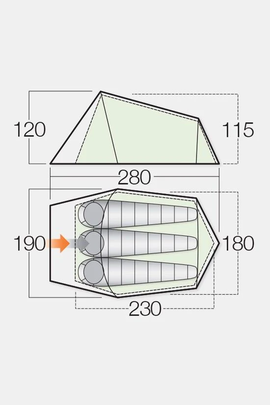 Vango Hop 300 3-Persoons Tunneltent 2 Vango Hop 300 3-Persoons Tunneltent - Afbeelding 2